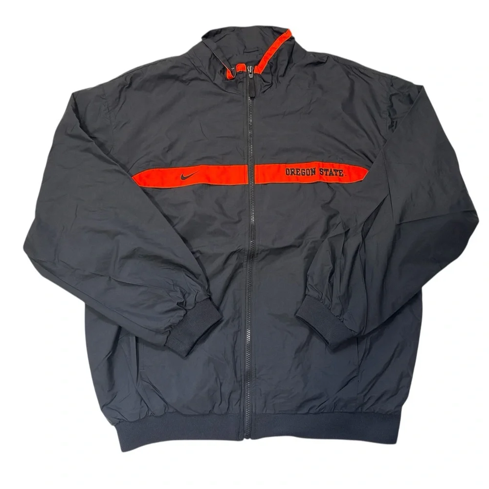 Nike Beavers Black Windbreaker with Orange Stripe Men’s‎ Large